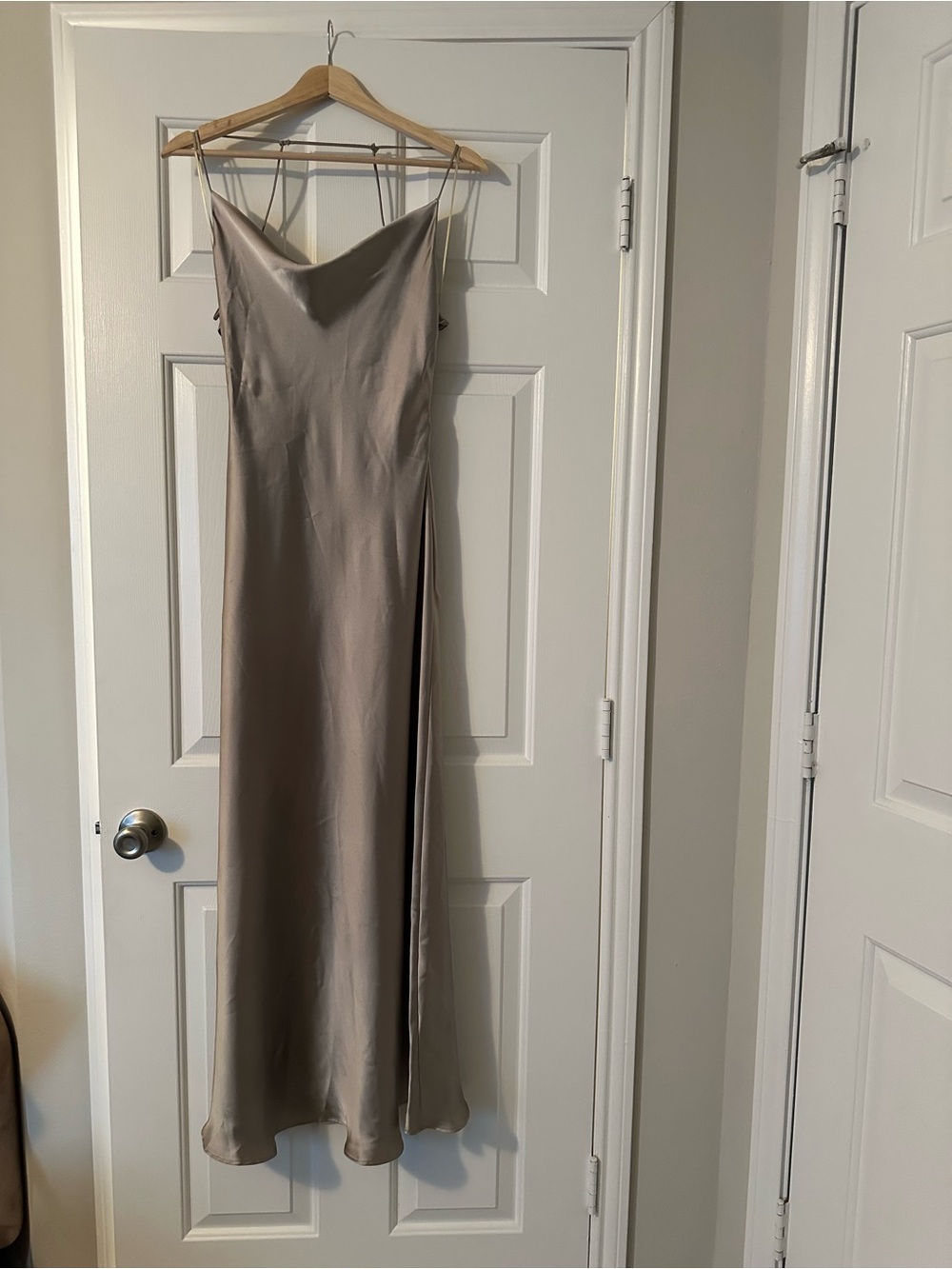 Zara Satin Slip Dress - Taupe